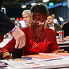 Links gegen Links: Im Mai 2016 wurde die damalige Fraktionschefin der Partei Die Linke, Sahra Wagenknecht, beim Parteitag mit Torte ...