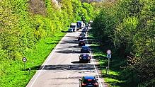 Lange Staus auf der B34 am Freitagnachmittag.