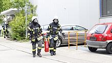 Feuerwehreinsatz im Mai bei Kundo XT. Ausgetretenes Öl hatte Qualm verursacht und einen Rauchmelder ausgelöst.
