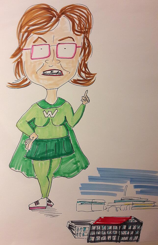 „Zum Beispiel die grüne Wälli bliebe bei der Grundschul nicht müd, sie verfrachtet diese in sneue Bildungsballungszentrum ...