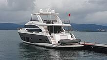 Diese Princess 75 wurde am 10. April 2019 im Hafen der türkischen Stadt Güllük sichergestellt. Die Yacht im Zeitwert von drei Millionen ...