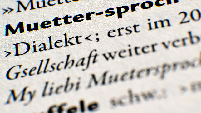 In einem alemannischen Wörterbuch ist das Wort &bdquo;Muettersproch&ldquo; aufgeschlagen. Alemannisch wird im Schwarzwald, am Hochrhein ...