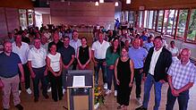 Der neue Gemeinderat (von links): Gerold Müller, Martin Heigle, Karl Hafen, Angelika Bernhardt-Welte, Karl Homburger, Christian Wegis, ...