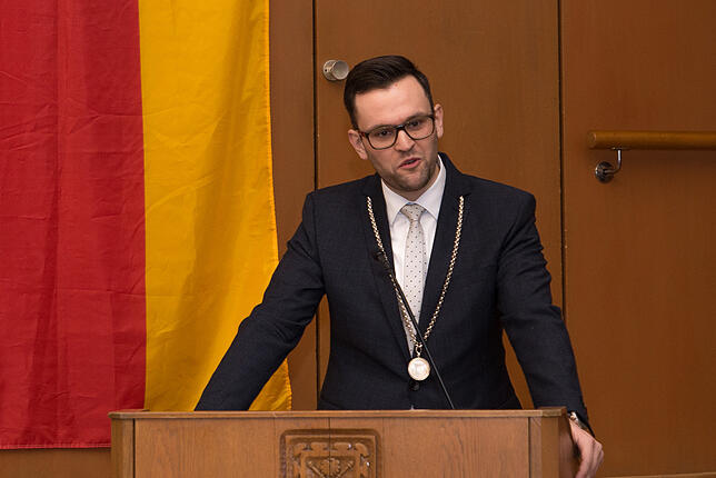 Bürgermeister Johannes Henne beim Neujahrsempfang 2019.