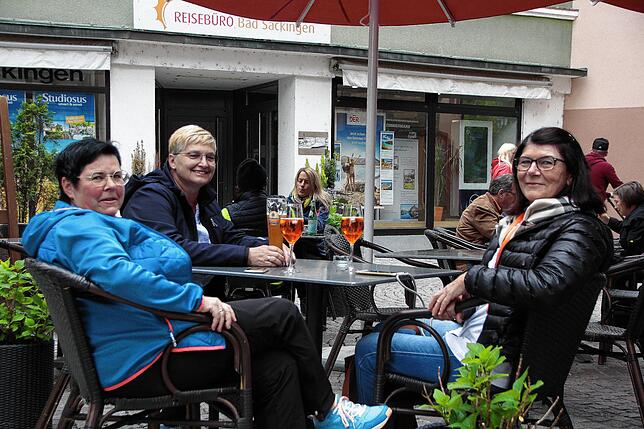 Nur wenige hatten in Bad Säckingen die Lust, sich für einen Kaffee oder ein Bier frisch testen zu lassen. Die Kurgäste Manuela Kläs, ...