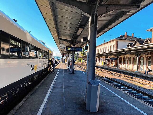 Kurz vor halbneun morgens: Ankunft in Waldshut.