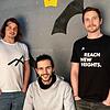 Marcel Bajerke, Adrian Flaig und Philipp Ruf (von links) gründeten 2019 ihr Unternehmen Polytalon. Sie entwickeln Klettergriffe.
