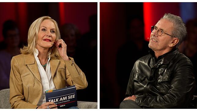 Moderatorin Gaby Hauptmann und ihr Talkgast Jügen Todenhöfer.