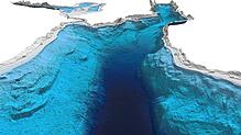 Aus den Daten der Echolotmessungen haben die Forscher dieses Bild vom Bodensee zusammengesetzt. Dargestellt sind die Konstanzer Bucht, ...