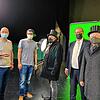 Dieses Bild stammt vom vom Videodreh in der Villinger Tonhalle und zeigt von links: Bernd Blum, Nico Gerspacher, Henry Greif, ...