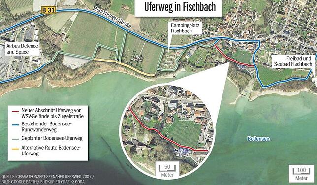 Bild 1: Endlich: Der Uferweg in Fischbach wächst um weitere 300 Meter