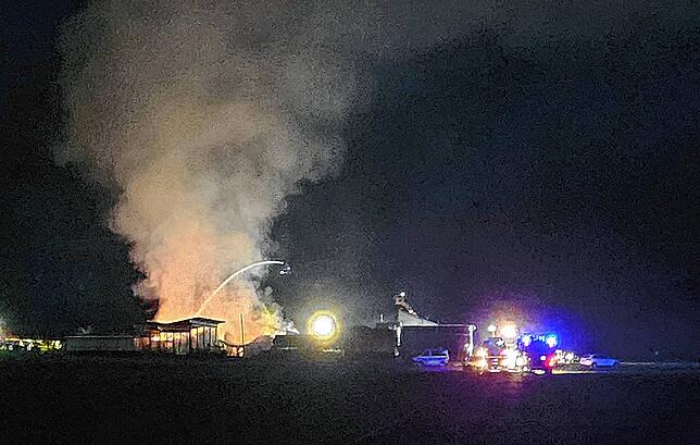 Feuer in Trasadingen, in unmittelbarer Nähe zur deutschen Grenze.