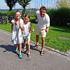 Sie gehen beim Insellauf an den Start: Valentina und Lorena (von links) wollen in ihrer Altersklasse vorn mit dabei sein. Für Fabian ...
