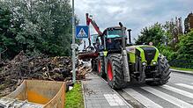 Die ersten Aufräumarbeiten in Meckenbeuren haben begonnen.