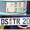 Über 50 Jahre liegen zwischen dem Zeitpunkt, als diese beiden Kennzeichen ausgegeben wurden. Das alte, entstempelte Kennzeichen ist an ...