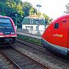 Wegen einer Störung in Laufenburg steht auf der Hochrheinbahn am 24. Juni 2024 nur ein Gleis zur Verfügung, auf dem eine Bahn in ...