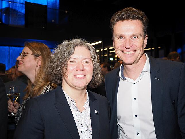 Kerstin Krieglstein, Rektorin der Universität Konstanz, und Eric Thiel, der Chef der Marketing und Tourismus Konstanz GmbH.