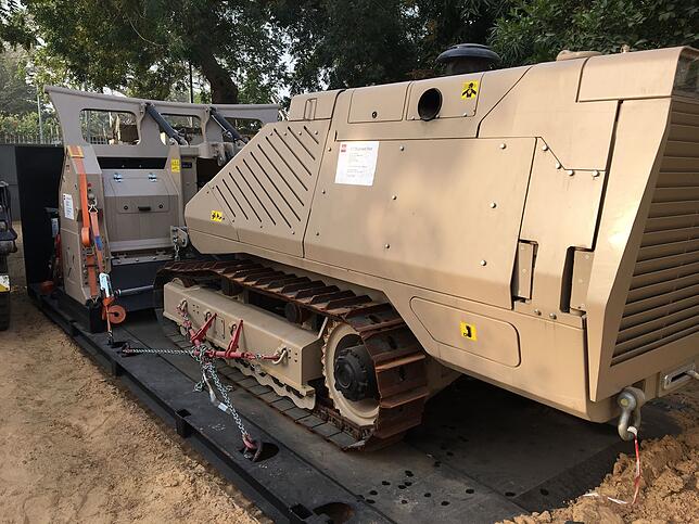 So sah die Maschine von GCS aus, als sie in der tschadischen Hauptstadt N‘Djamena für den Weitertransport nach Faya-Largeau ...