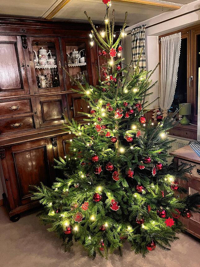 Alle Jahre wieder, zuhause in der rustikalen Bauernstube: Elvira Reichmann schickte dieses Bild vom Christbaum in ihrem Elternhaus in ...