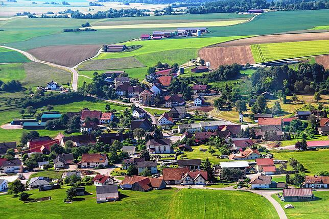 Blick auf Münchingen aus der Luft.