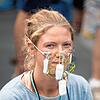 Johanna Welschen bei der Demonstration in Berlin.