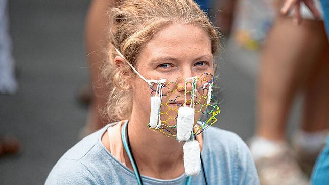 Johanna Welschen bei der Demonstration in Berlin.