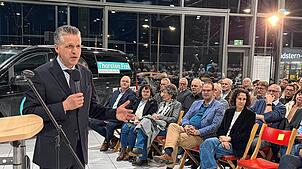 Der CDU-Bundestagsabgeordnete und ehemalige Oberbürgermeister Thorsten Frei bei seinem Wahlkampfauftritt in Donaueschingen. Bilder: ...