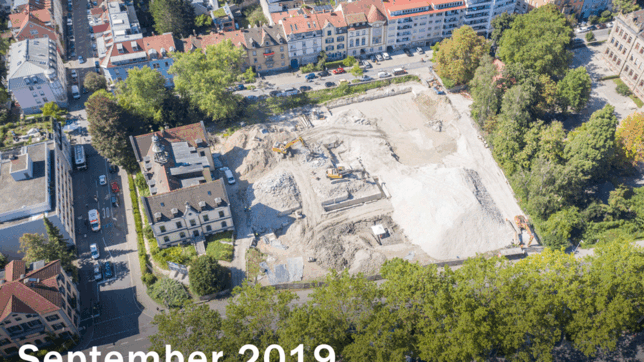 Seit September 2019 ist das Fundament des früheren Vincentius-Krankenhauses zurückgebaut worden. Nun läuft am Laubenhof der Erdaushub ...