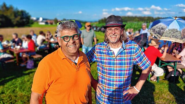 CDU-Stadtrat Dietmar Wildi und Mitstreiter Jürgen Hensler sind Gegner des Solarparks.