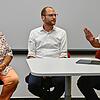 Eine angeregte Diskussionsrunde zum Thema Transformation Automobilität fand im Technologiezentrum in St. Georgen statt. Von links ...