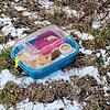 Helfer des Tierschutzverein bergen einen erfrorenen Hamster. Sie finden den Käfig im Industriegebiet Rammelswiesen in Schwenningen.