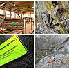 Bauarbeiten rund um die seit Jahren gesperrte Marienschlucht: (von links oben nach rechts unten) das Treppenmodell, eine Absperrung, ein ...