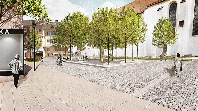 So könnte der Adenauerplatz nach der Begrünung aussehen.