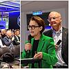 Claudia Kessler-Franzen und Wilfried Trah (links) von Singen aktiv berichten bei der Mitgliederversammlung über die Aktionen des ...
