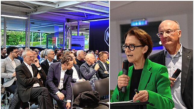 Claudia Kessler-Franzen und Wilfried Trah (links) von Singen aktiv berichten bei der Mitgliederversammlung über die Aktionen des ...