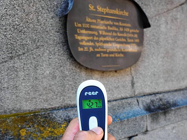 So heiß ist es am 6. August am Stephansplatz.