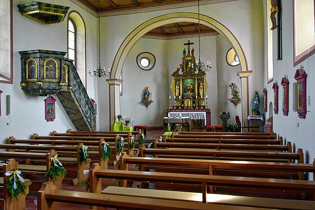 Unser Foto zeigt den Innenraum der Pfarrkirche in Unteribch.