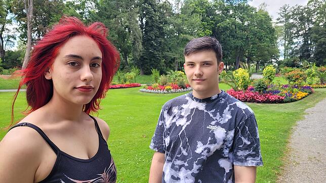 Konstantina Tsilili und Niklas Muffler, die Organisatoren des Jugendforums, im Stadtpark: Nach dem erfolgreichen Jugendforum, wollen sie ...