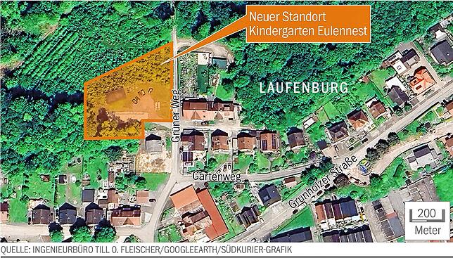 Die Abgrenzung des Geltungsbereichs der Ergänzungssatzung „Grüner Weg“. (Quelle: Luftbild LUBW/Ingenieurbüro Fleischer).