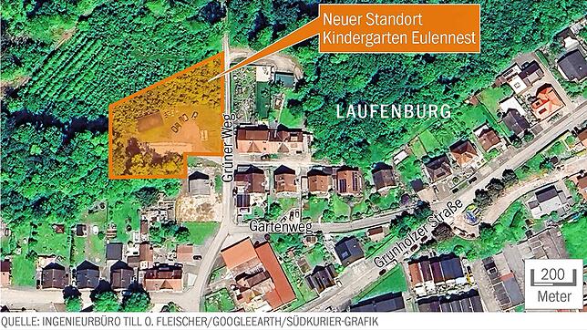 Die Abgrenzung des Geltungsbereichs der Ergänzungssatzung „Grüner Weg“. (Quelle: Luftbild LUBW/Ingenieurbüro Fleischer).