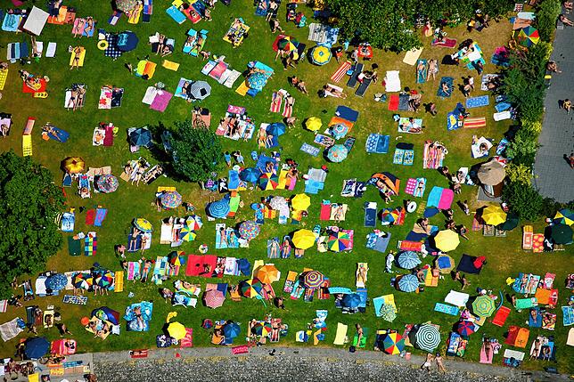 Das Strandbad Friedrichshafen aus der Vogelperspektive.