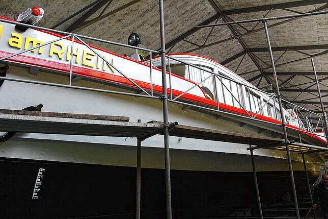 Das Kleinod, MS Stein am Rhein, in der Werft.