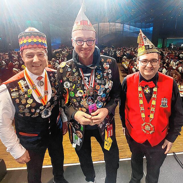 Rainer Hespeler (von links), Uli Burchardt und Mario Böhler nahmen sich in ihren Reden gegenseitig auf den Arm.