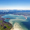 Eine Vorahnung auf die Zukunft des Bodensees gibt der Blick auf die Bregenzer Bucht. Der Alpenrhein, der bei Fussach in den See mündet, ...