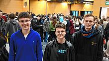 Diese drei Schüler des Hochrhein-Gymnasiums Waldshut waren zusammen mit über 500 anderen Schülern Teilnehmer an der Podiumsdiskussion ...