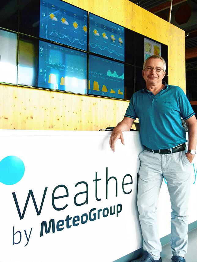 Meteogroup-Chef Joachim Schug erstellt Warnkarten für Unwetter in Deutschland.