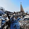 Nach der Brandkatastrophe steht kaum ein Stein mehr auf dem anderen: Die Friedenskirche am Morgen danach