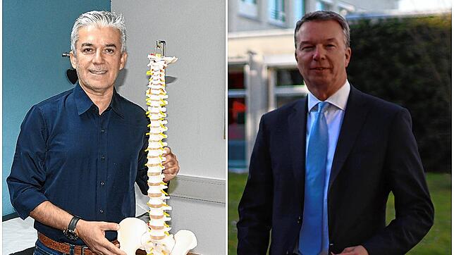 Der niedergelassene Singener Neurochirurg Aram Bani (links) hat den Betrieb in seinen neuen Praxisräumen aufgenommen. Bernd Sieber, ...