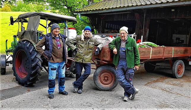 Thomas Burgey (von links), Albert Frey und Bernhard Hauser kurz vor der Abfahrt nach Kroatien.