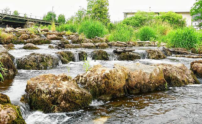 Die Flusstreppen in der Donau.